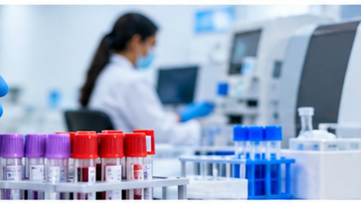 Sample tubes ready for analysis in the laboratory